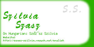 szilvia szasz business card